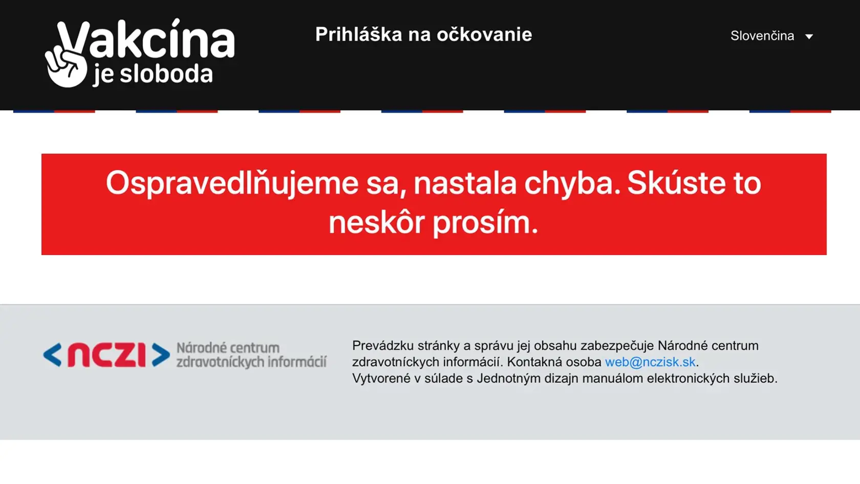 Nový systém na prihlasovanie na očkovanie Čakáreň nefunguje.