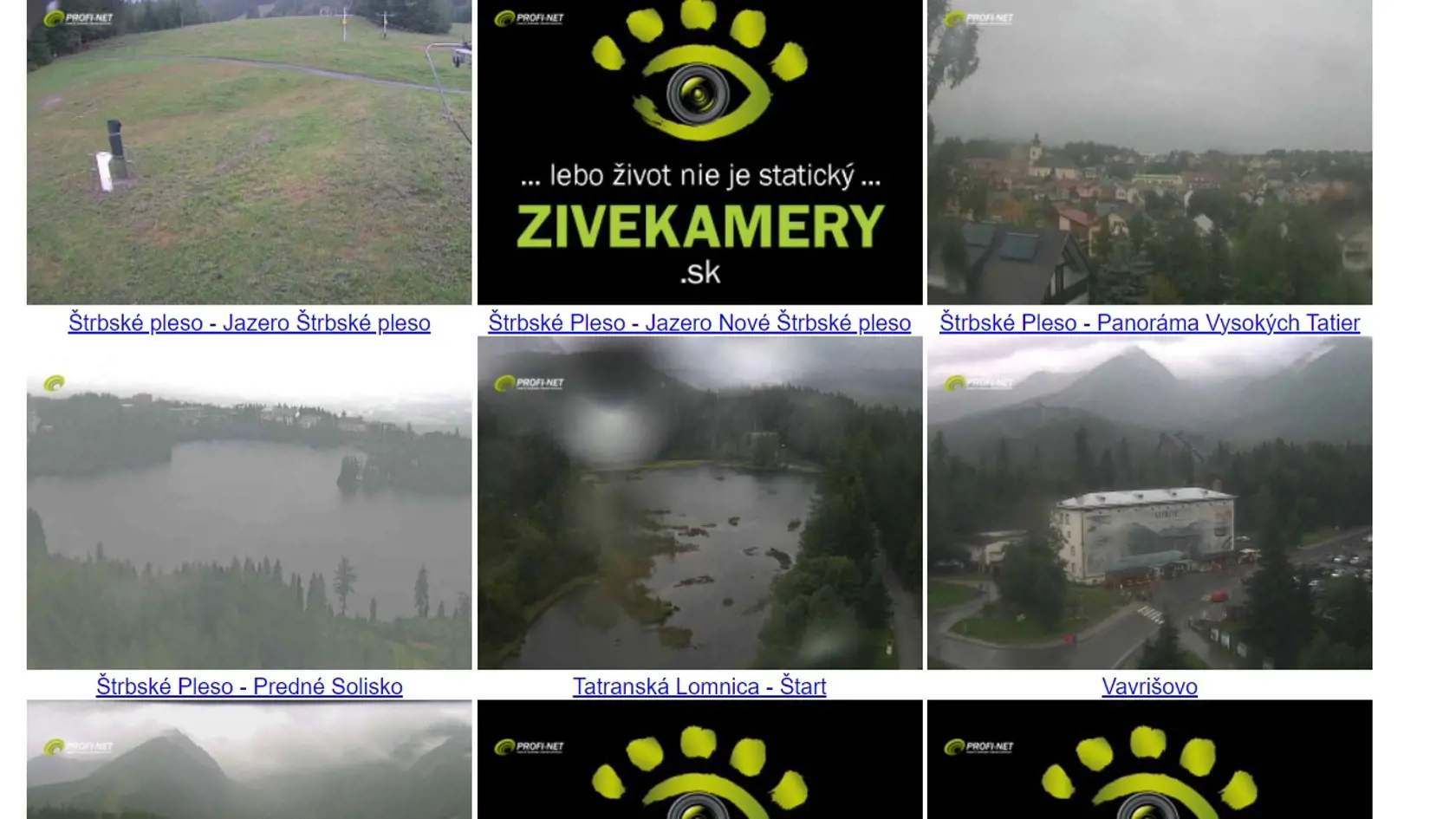 Viacero webkamier na stránke Slovenského raja nefunguje.