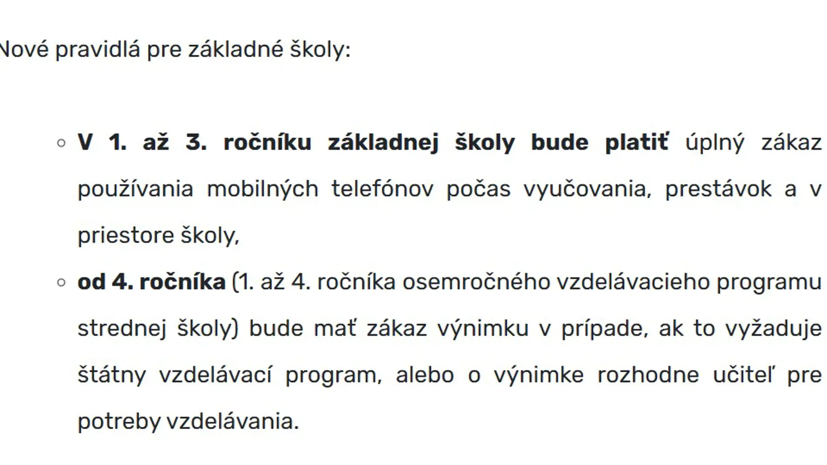 Kde platí úplný zákaz?