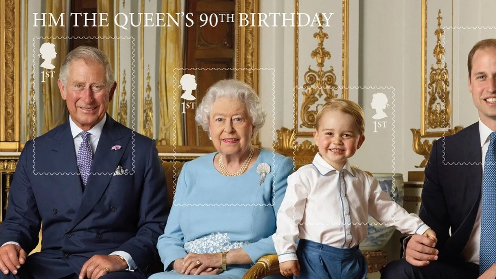 Dedko, prababka, princ William a jeho prvorodený syn, princ George z Cambridge.
