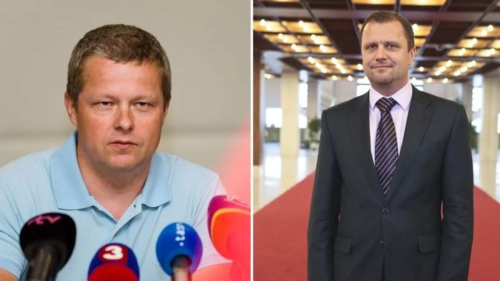 Bratislavský právnik a majiteľ pohľadávky Peter Kubík (vľavo) a primátor mesta Martin Andrej Hrnčiar.