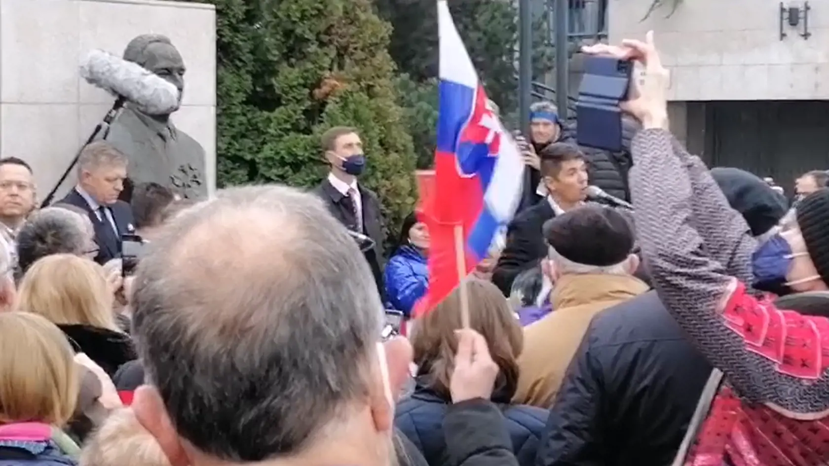 Protivládne protesty v Bratislave.