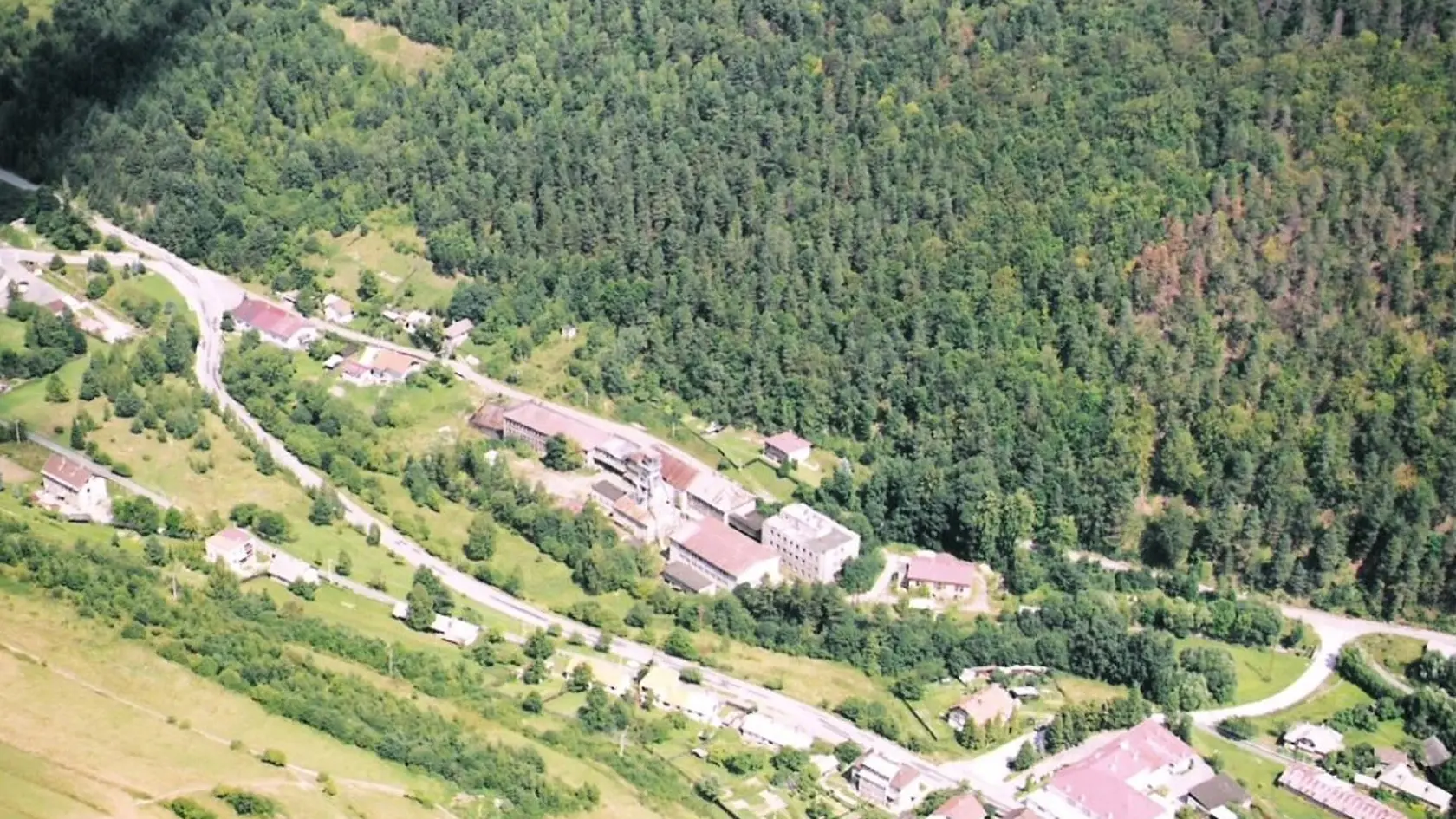 Letecký záber na  Rudňany.