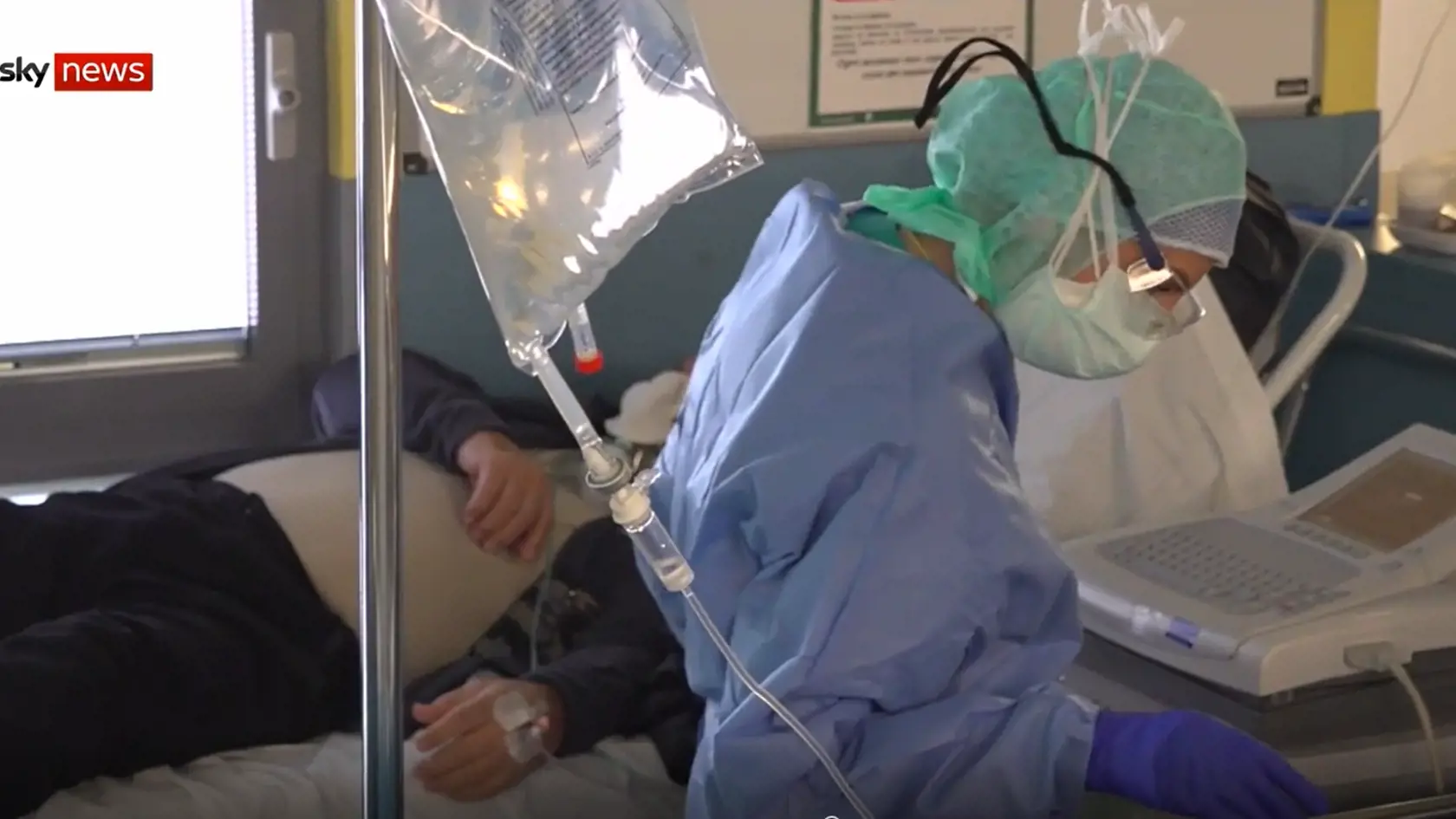Zábery z Talianskej nemocnice, v ktorej liečia nakazených pacientov.