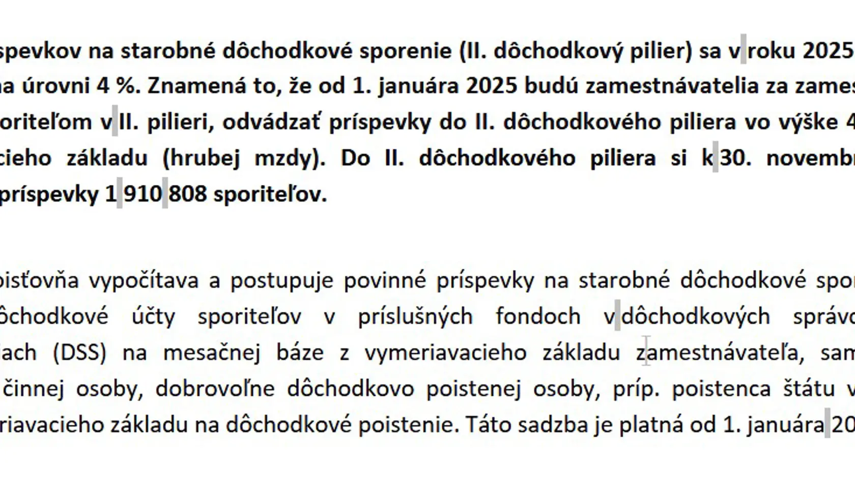 Odvody do druhého piliera.