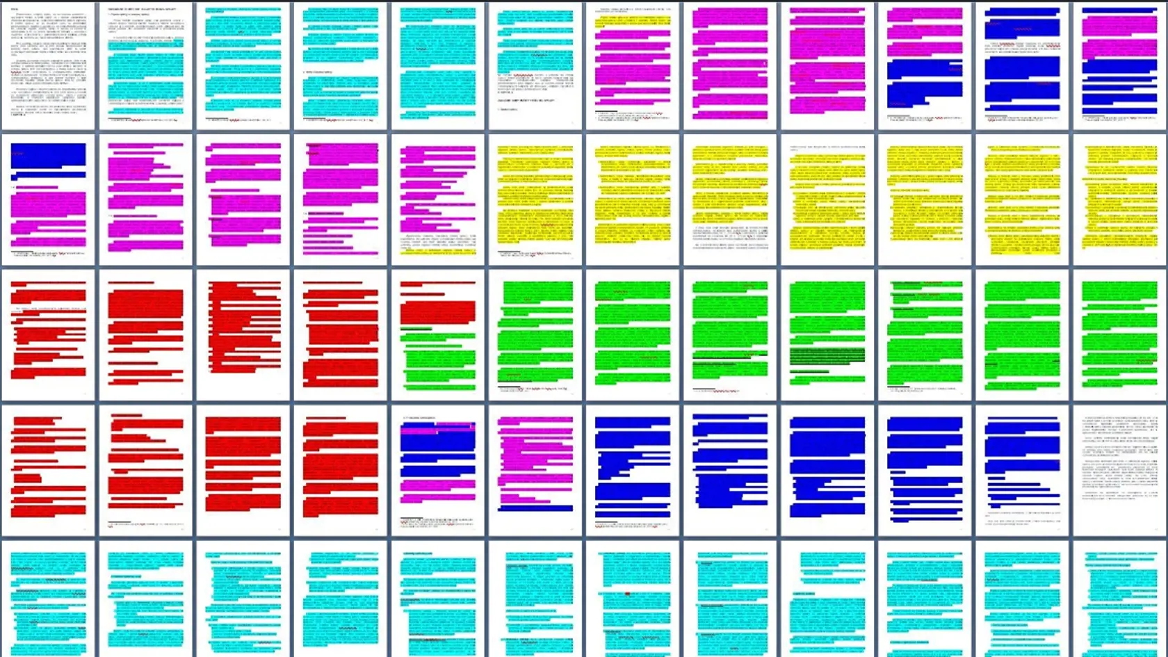 Farebné more: Každá farba patrí inému zdroju, ktorý Danko použil, ale vydával za svoj text.