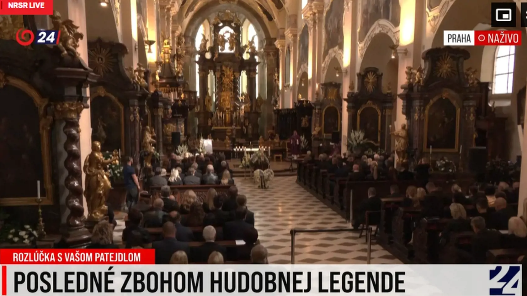 Posledná rozlúčka s Vašom Patejdlom v  v Bazilike Nanebovzatia Panny Márie na Strahovskom nádvorí.