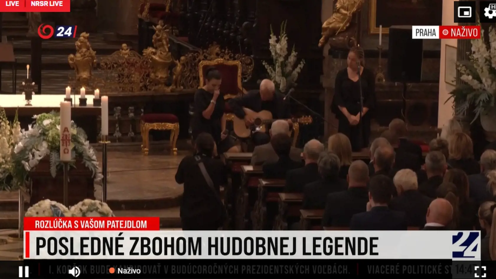 Po smútočnej omši zaspievali skladbu Trištvrte na jeseň Andrea Zimányiová a Zuzana Gamboa, na gitare hral Juraj Burian.