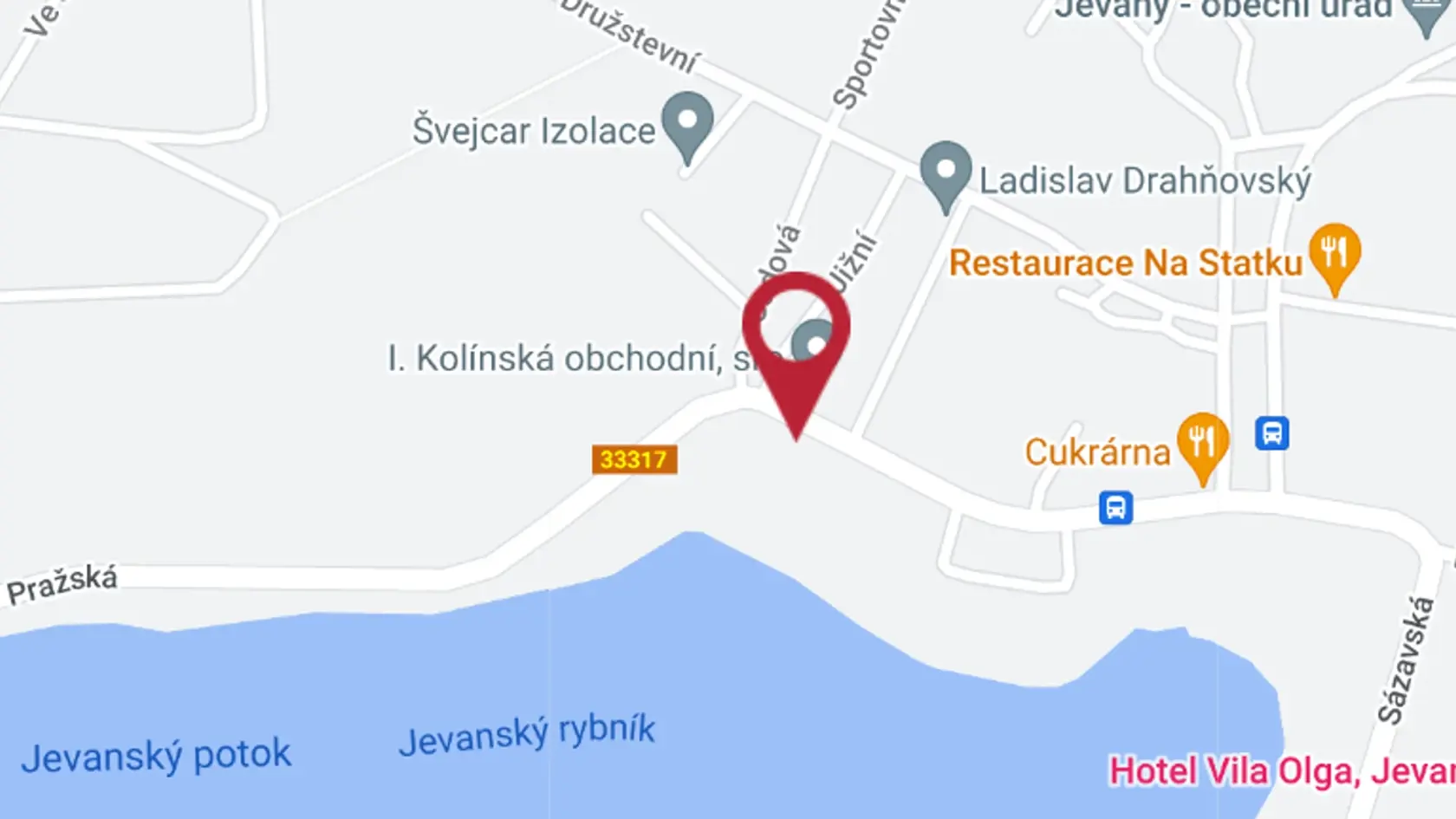 Vyznačenie miesta kde sa nachádza nehnuteľnosť Svobodovcov.