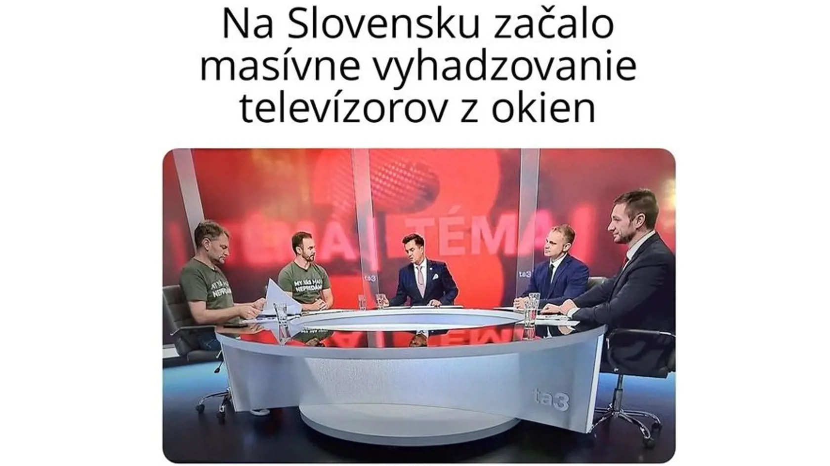 TA3 predstavila nový formát diskusnej relácie, kde sa stretávajú dvaja členovia jednej strany a dvaja inej strany. Na úvod si pozvali predstaviteľov OĽANO na čele s Igorom Matovičom (úplne vľavo) a Republiky...