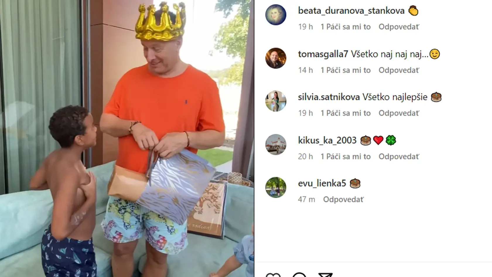 Borisovi Kollárovi okrem detí gratulovali aj ľudia na sociálnej sieti.