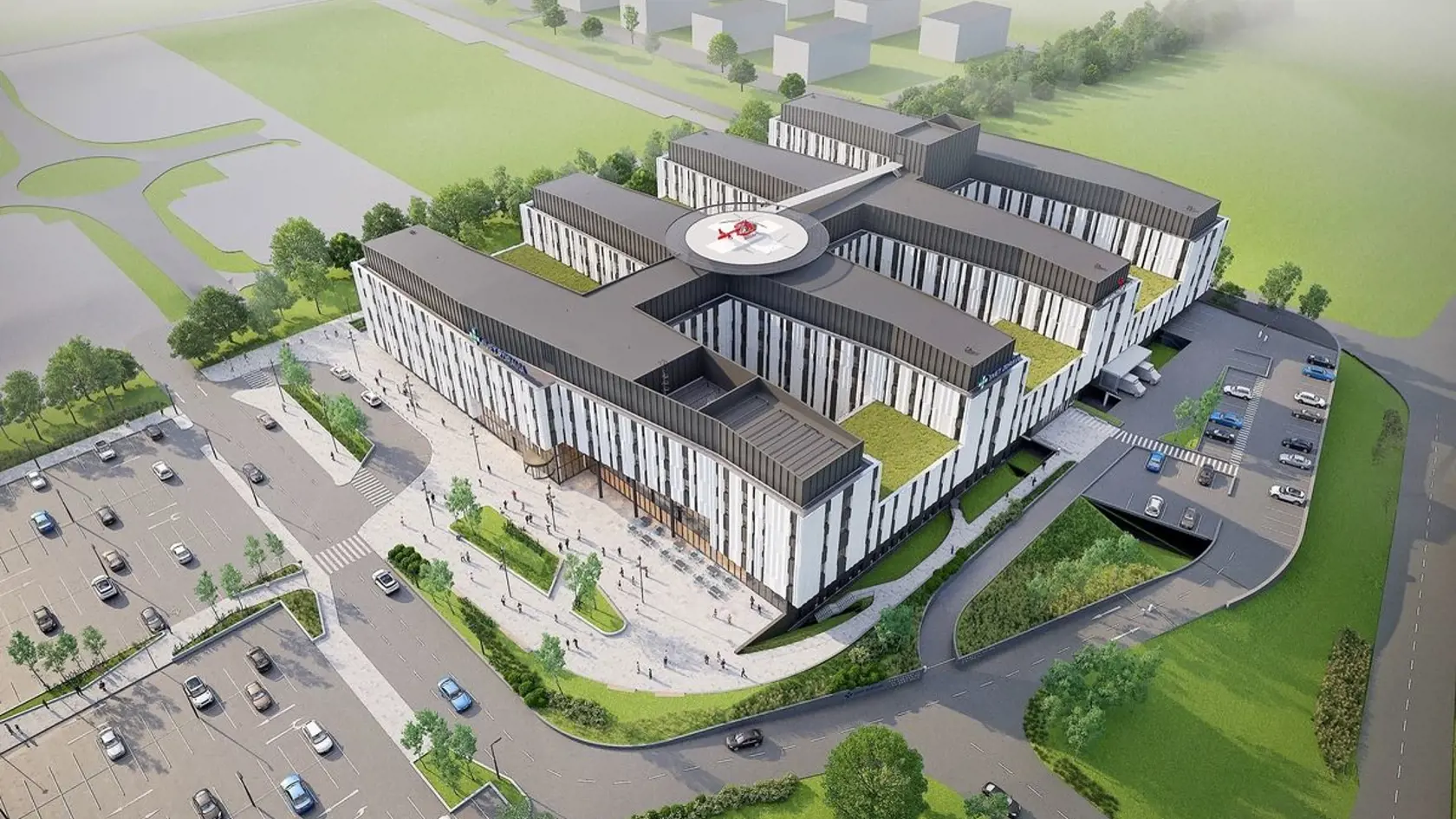 Nemocnica Bory bude mať 5 podlaží, 8 výťahov a 53 000 m²)