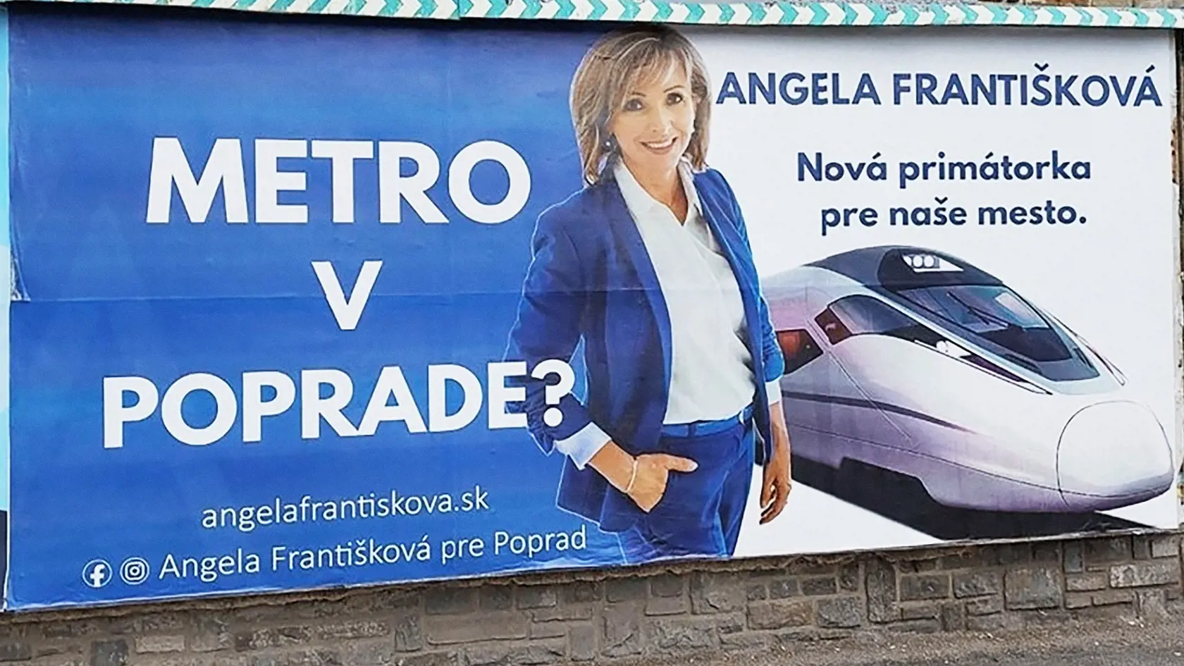 Prakticky nesplniteľné sľuby sú aj v komunálnej politike. Kandidátka na primátorku Popradu Angela Františková sľubovala pred komunálnymi voľbami 2022 metro v Poprade!