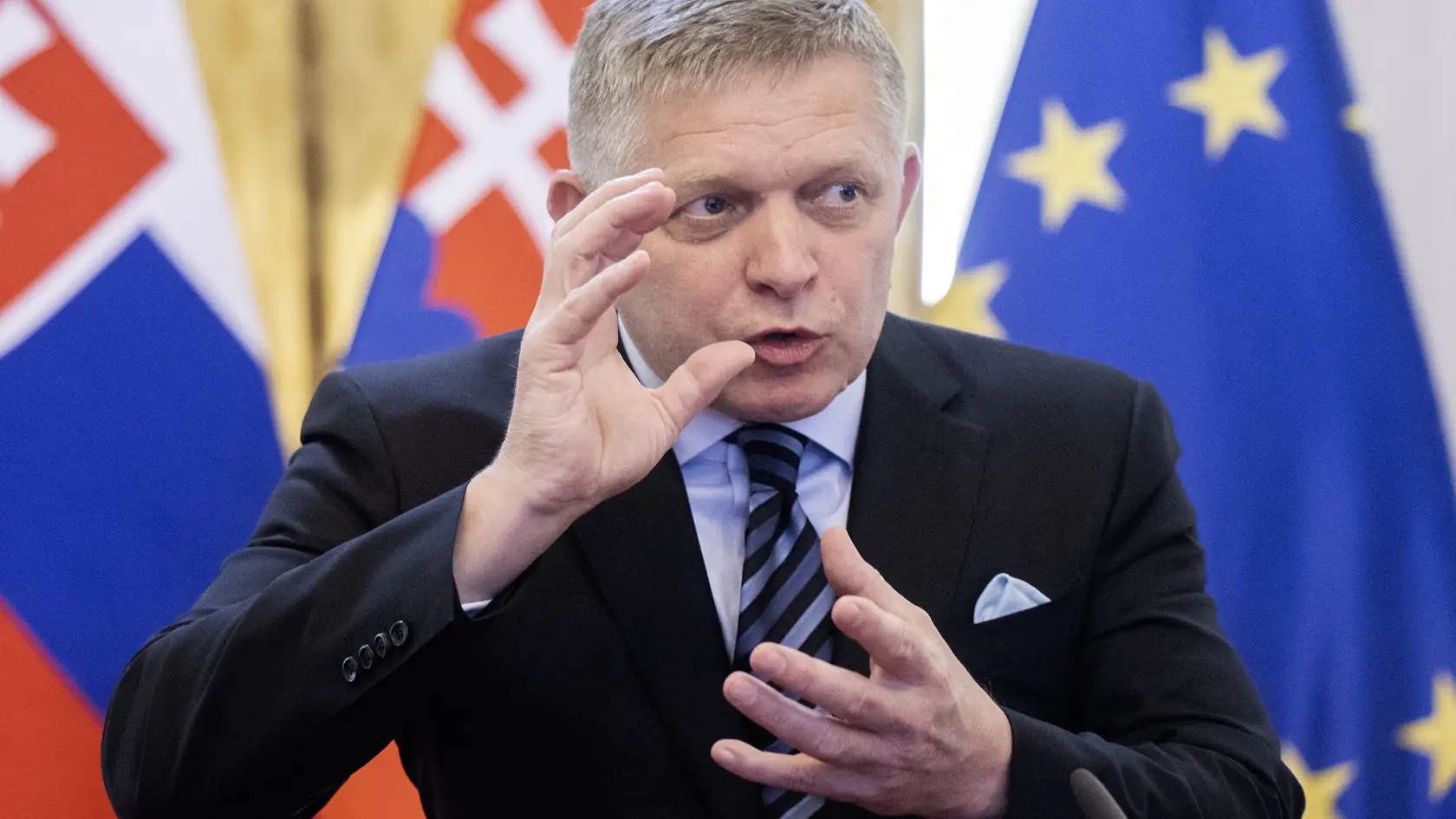 Na snímke slovenský premiér Robert Fico (Smer-SD)