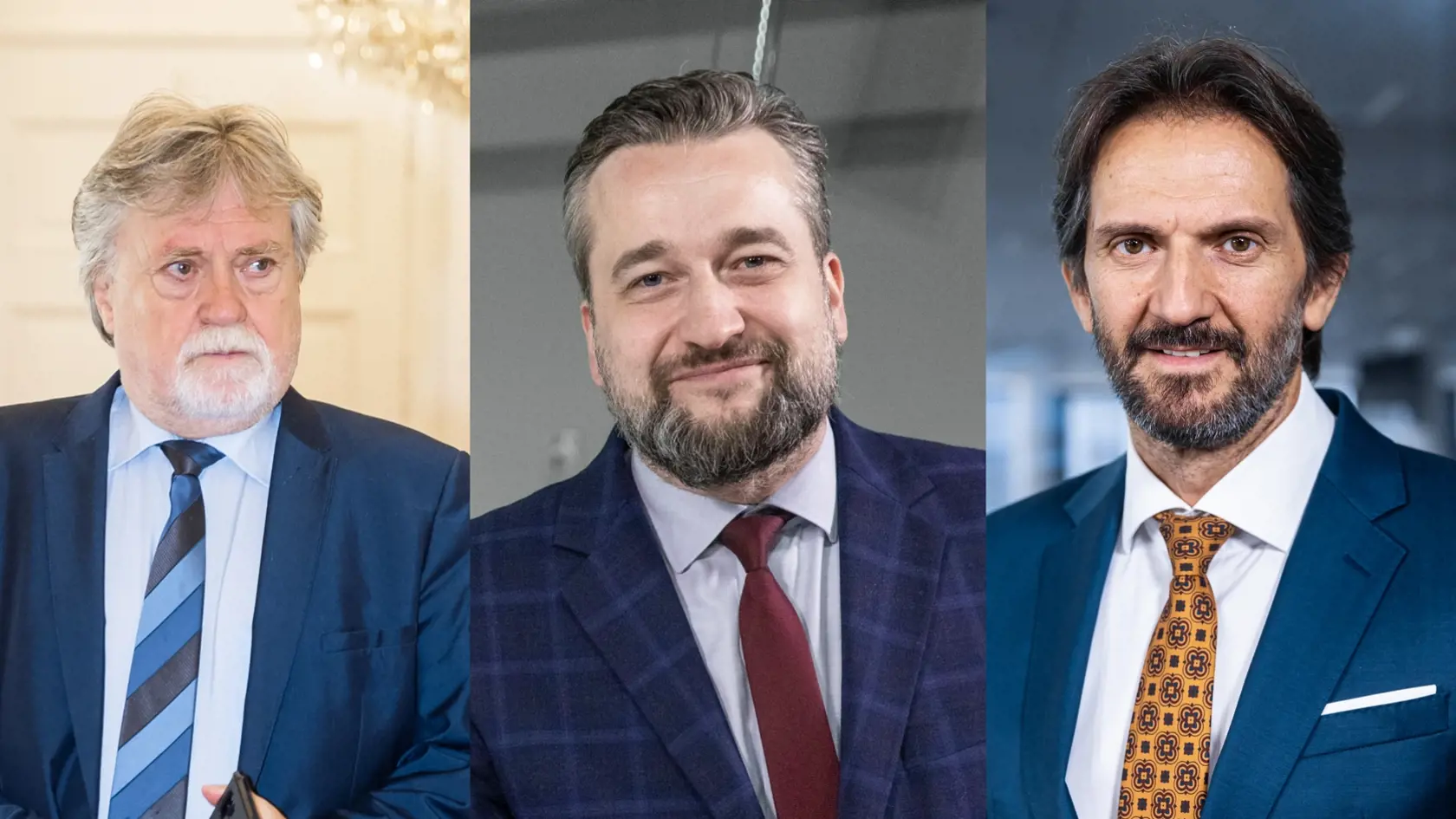 Na kombosnímke Dušan Jarjabek, Ľuboš Blaha a Robert Kaliňák