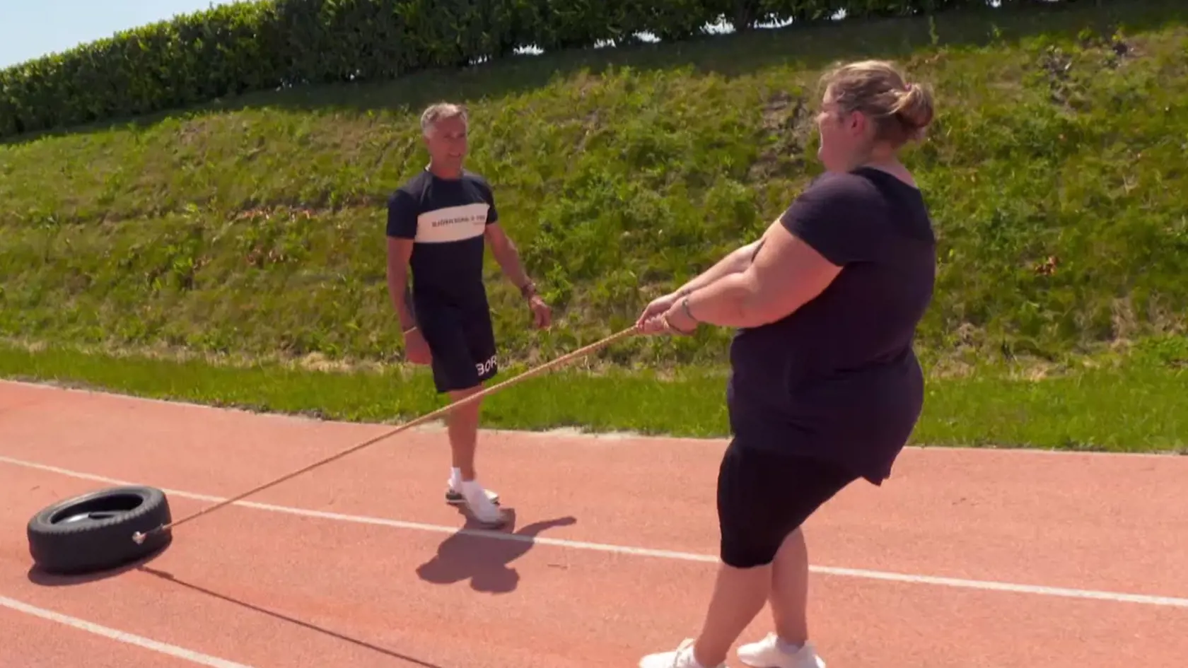 Soňa Šubjaková z Extrémnych premien počas tréningu s Marošom Molnárom.