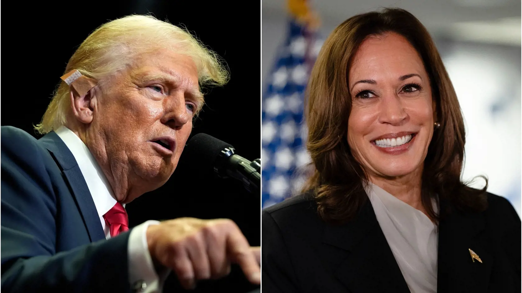 Donald Trump a Kamala Harrisová.