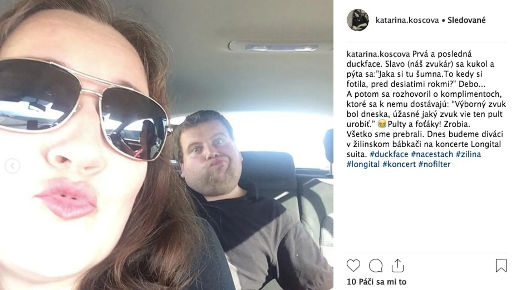Katka Koščová prekvapila fotkou s našpúlenými perami. 