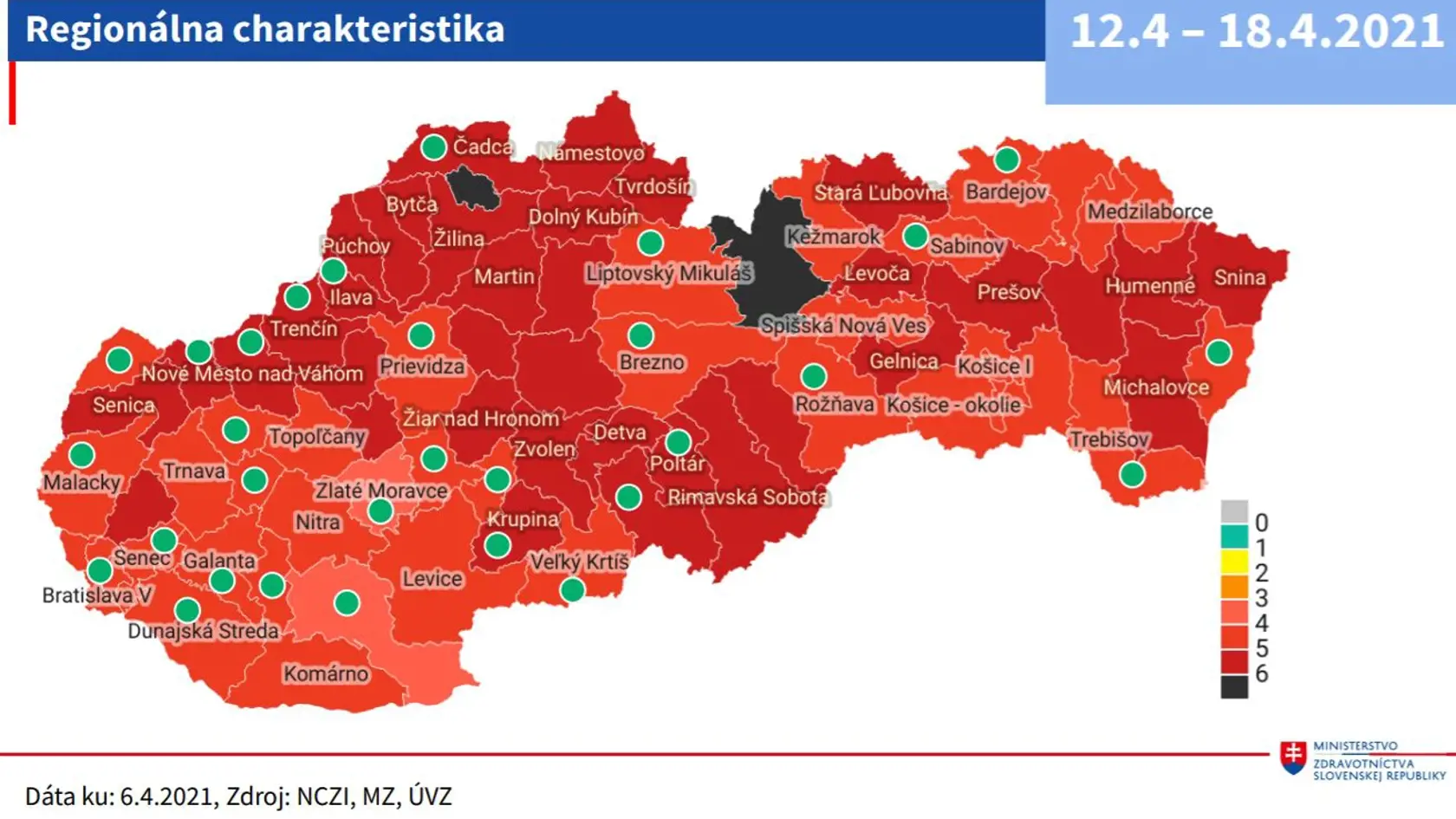 V čiernej farbe sú posledné dva okresy.