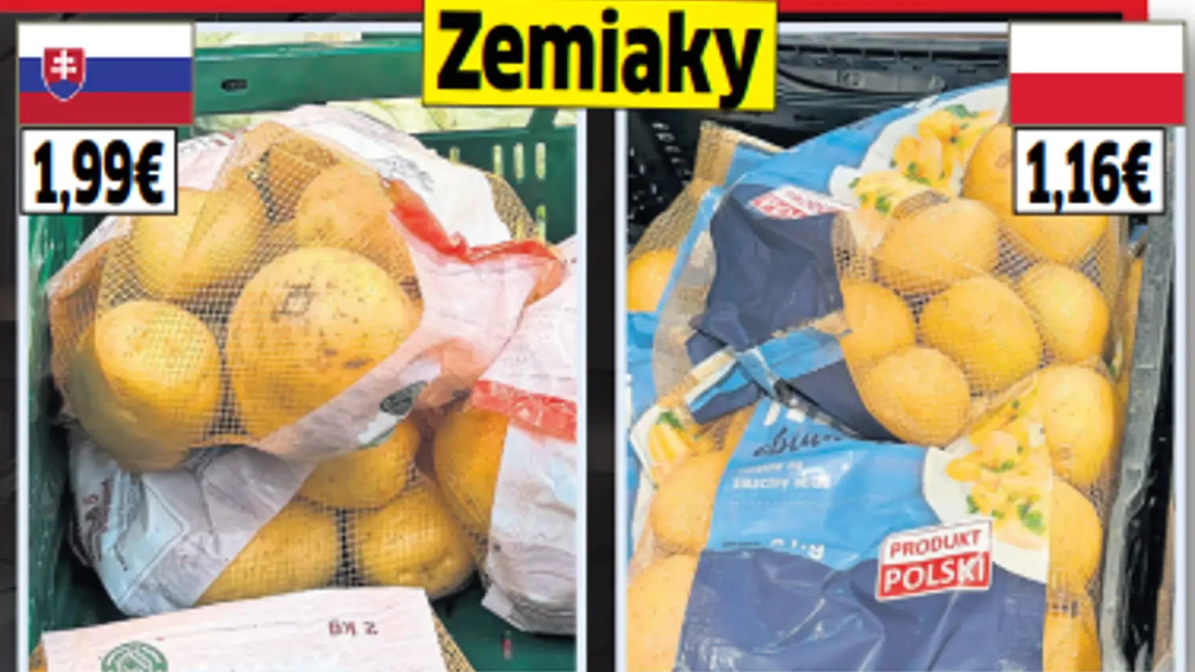 Dvojkilové vrece zemiakov bolo v Poľsku lacnejšie.