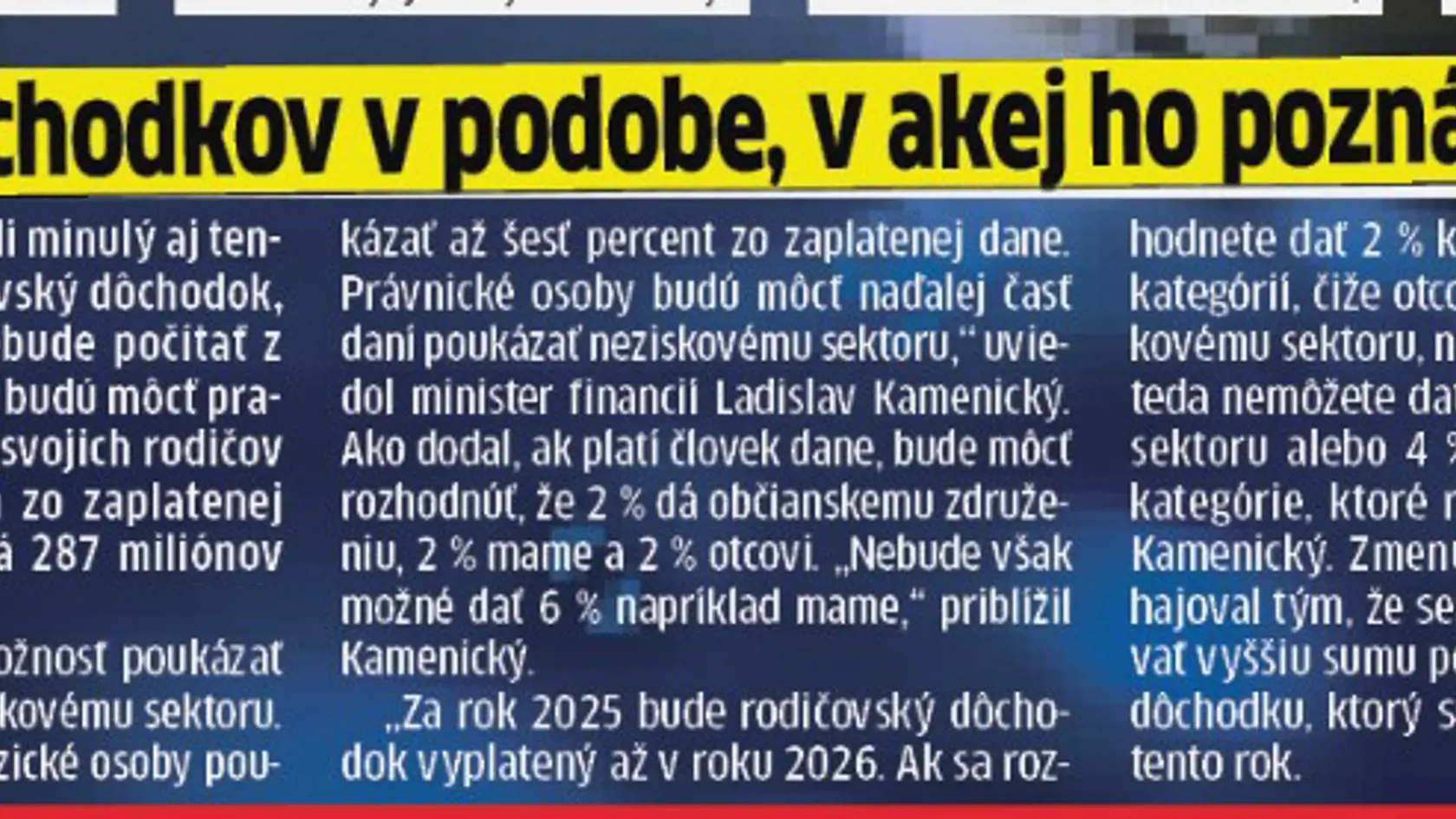 Ktorý z dôchodkov bude iný?