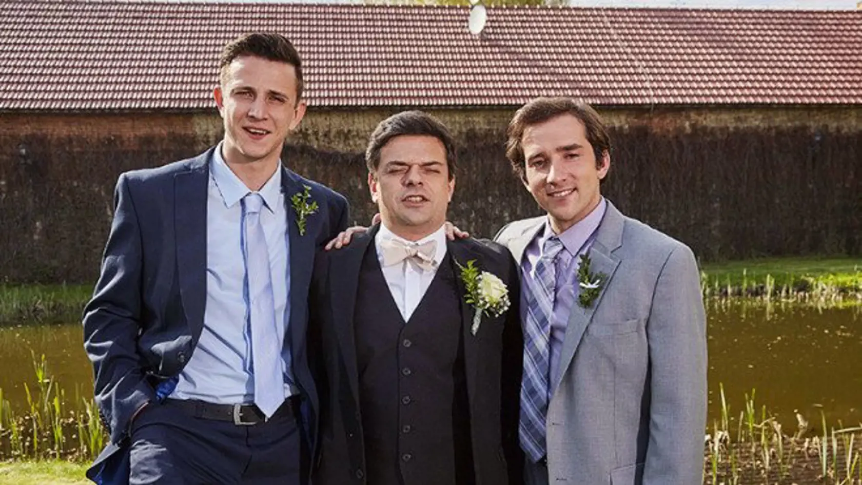 Herec Filip Rajmont s hereckými kolegami.