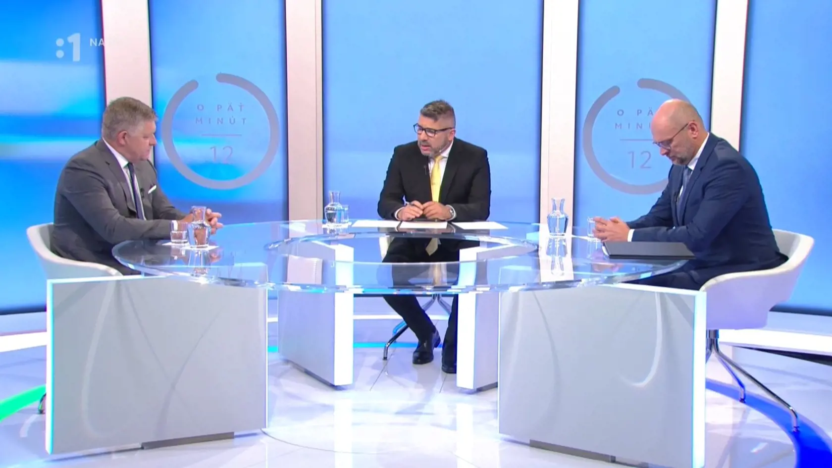 Robert Fico a Richard Sulík v nedeľnej diskusnej relácii.