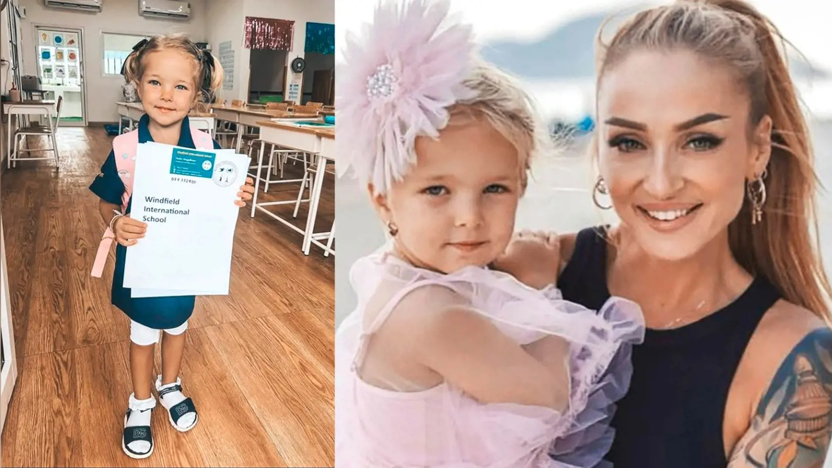 Lucia Lucid Sládečková s dcérou. Tá chodí v Thajsku do školy.