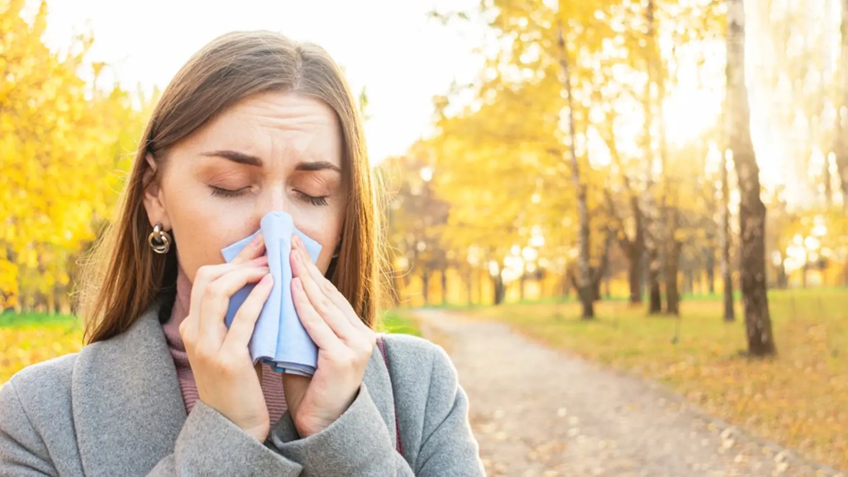 Sick,Young,Girl,Blew,Her,Nose,,Blocked,Nose,,Autumn,Flu,