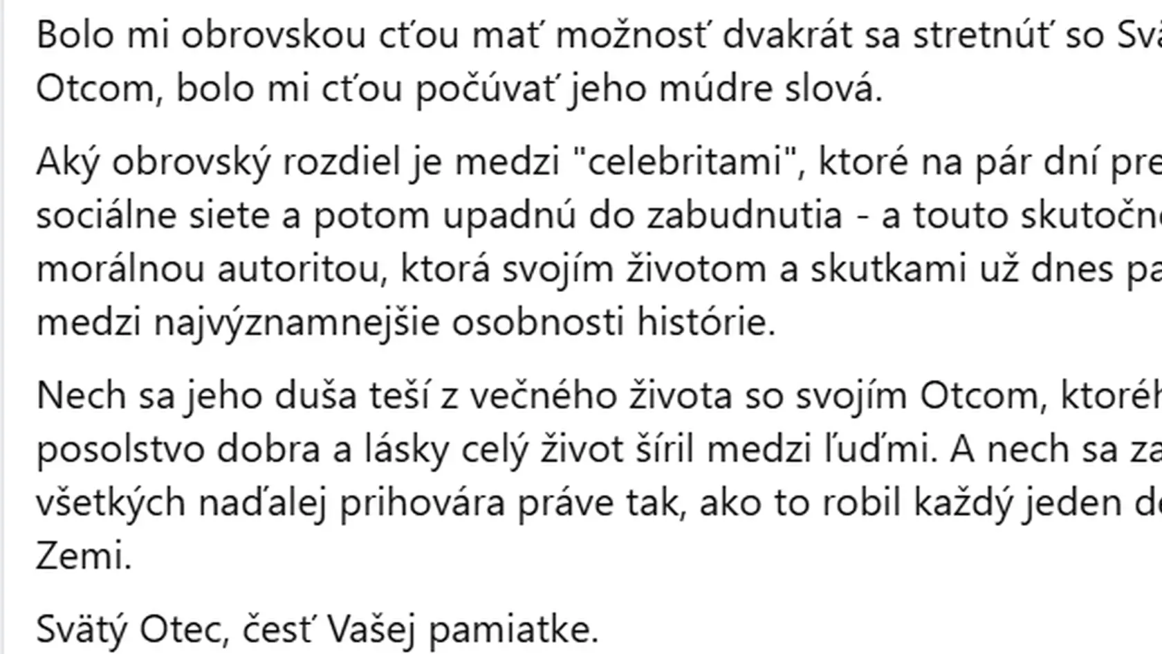 Dojemný odkaz prezidenta Petra Pellegriniho.