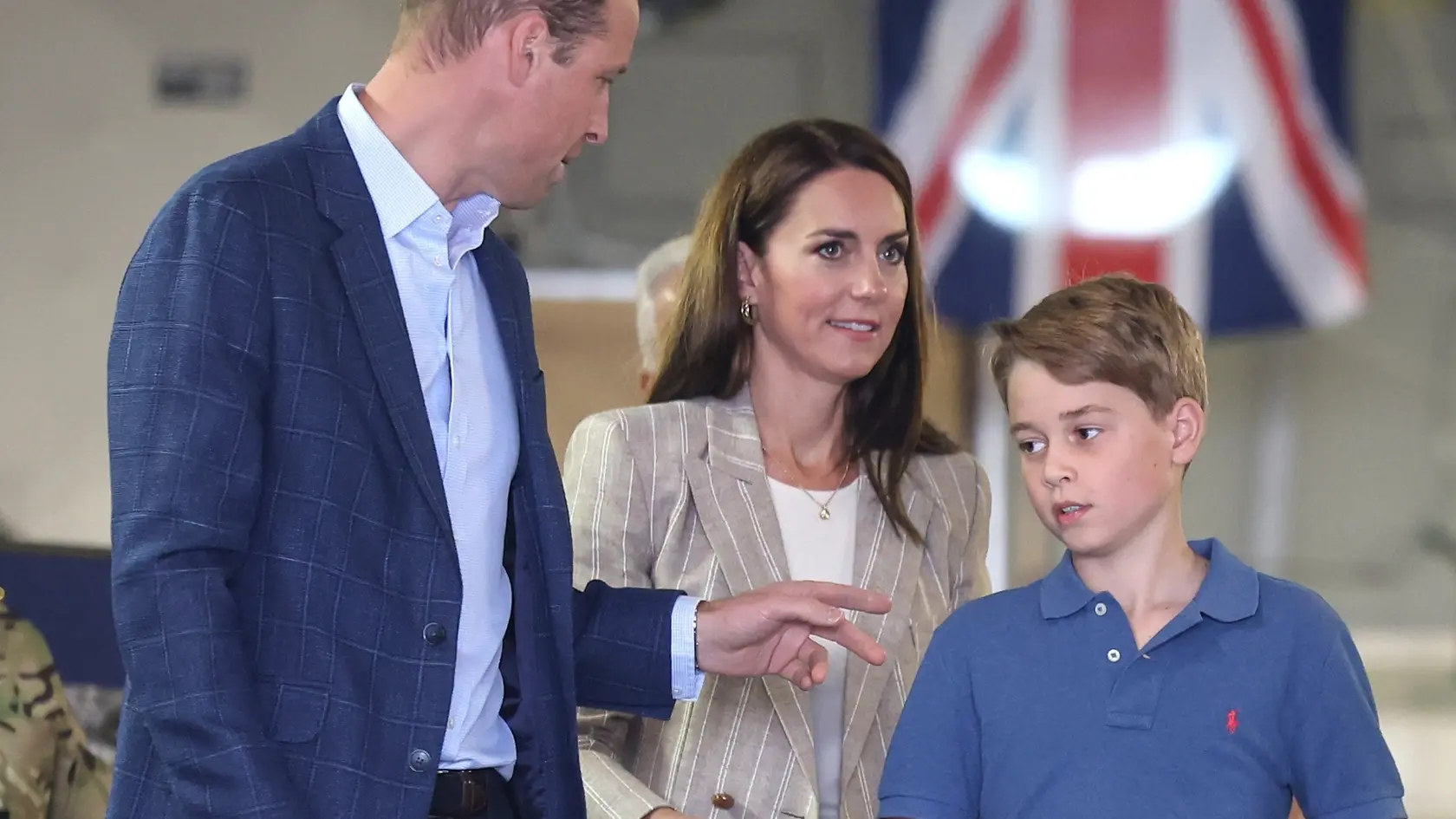 William, Kate a George počas Royal International Air Tattoo 2023.