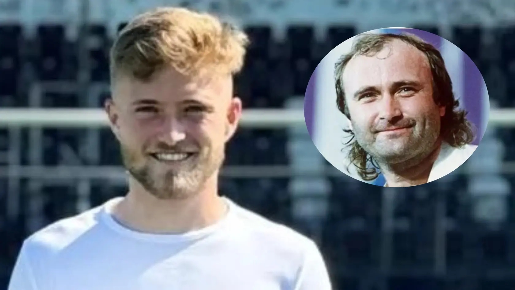Na snímke Mathew Collins, syn slávneho bristkého speváka Phila Collinsa (v krúžku).