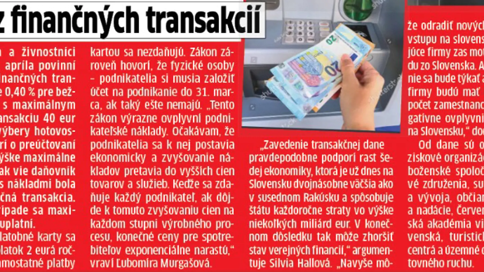 Daň z finančných transakcií.
