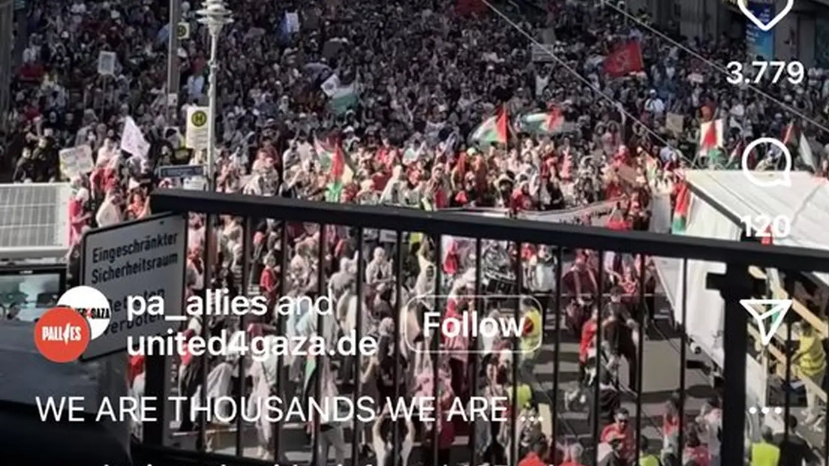 Propalestínska demonštrácia v Berlíne dňa 26.7.2025