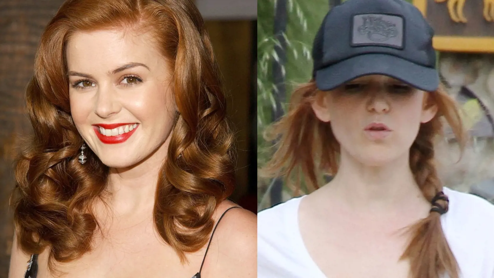 Hollywoodska herečka Isla Fisher maskovala nenamaľovanú tvár čiapkou.