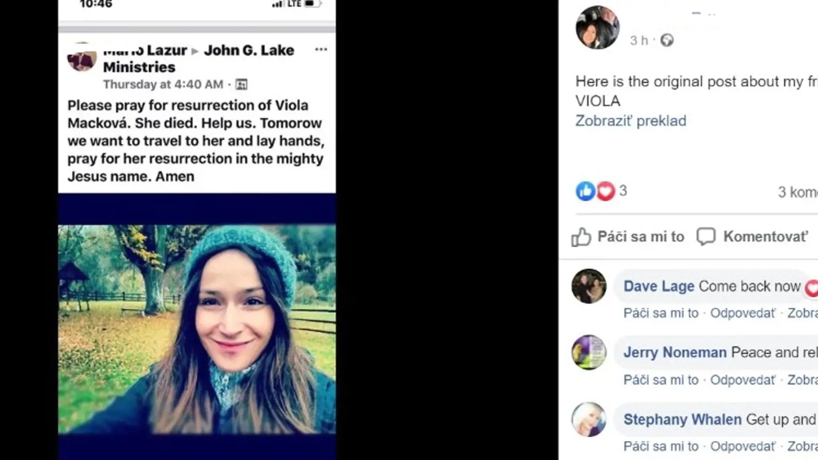 Člen Apoštolskej vyzýval ľudí, aby pomohli Violu vzkriesiť.
