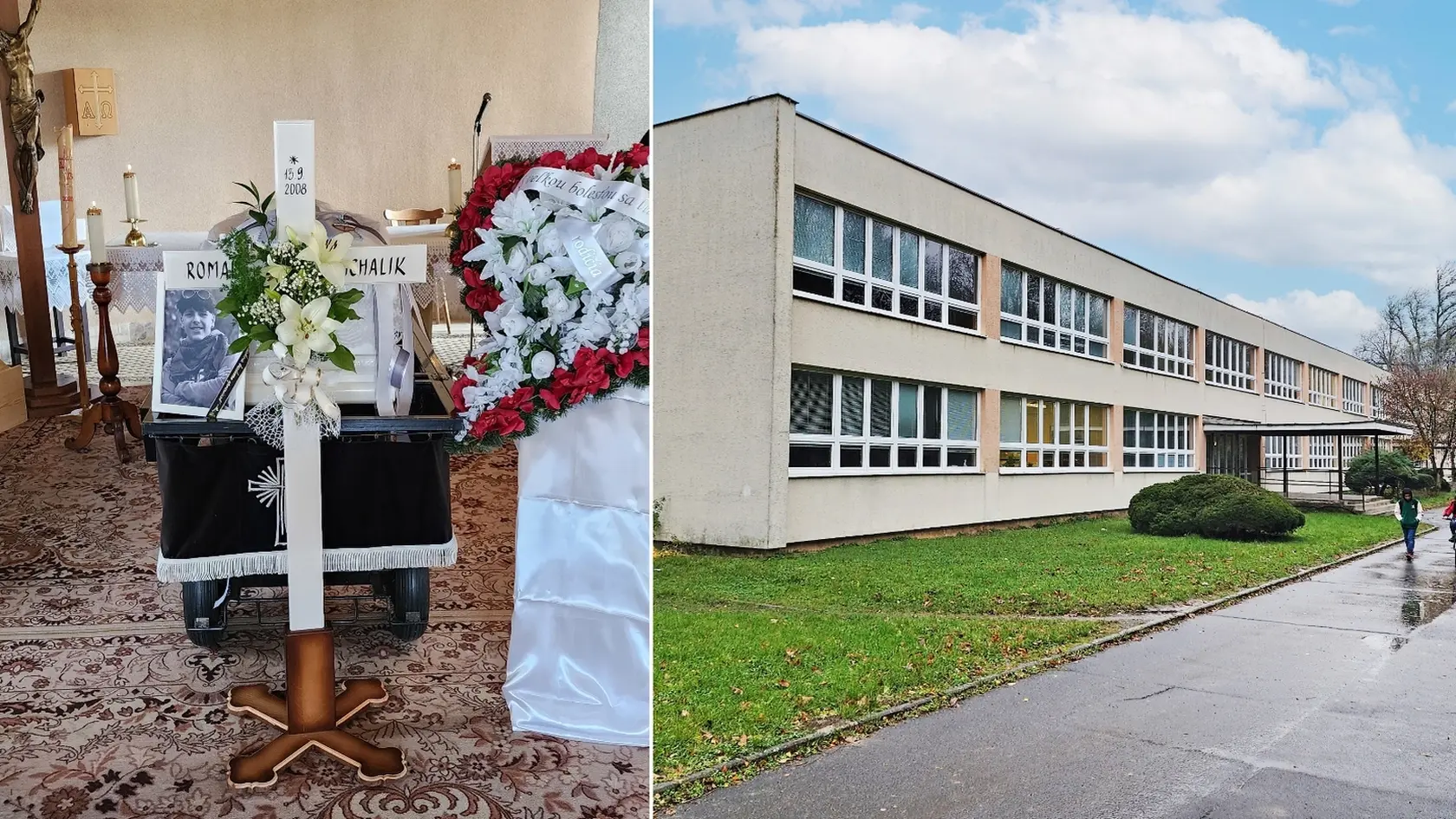 Roman ukončil svoj život pádom zo strechy budovy školy. 