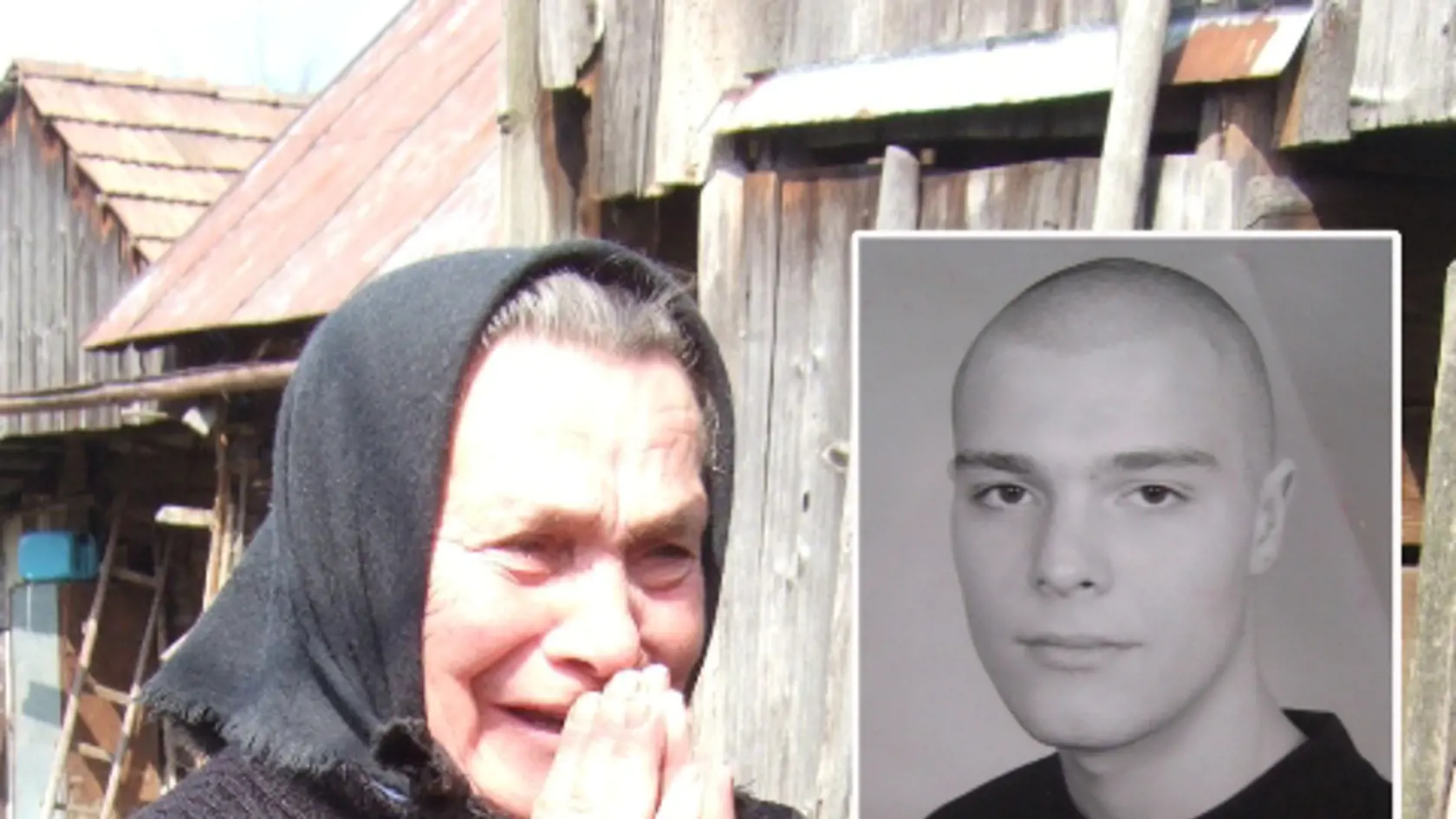 Marta Hutníková
(72).
Robova
stará mama
je smrťou
svojho
vnuka
zdrvená.
V rámiku: Róbert
Hutník
(† 23)