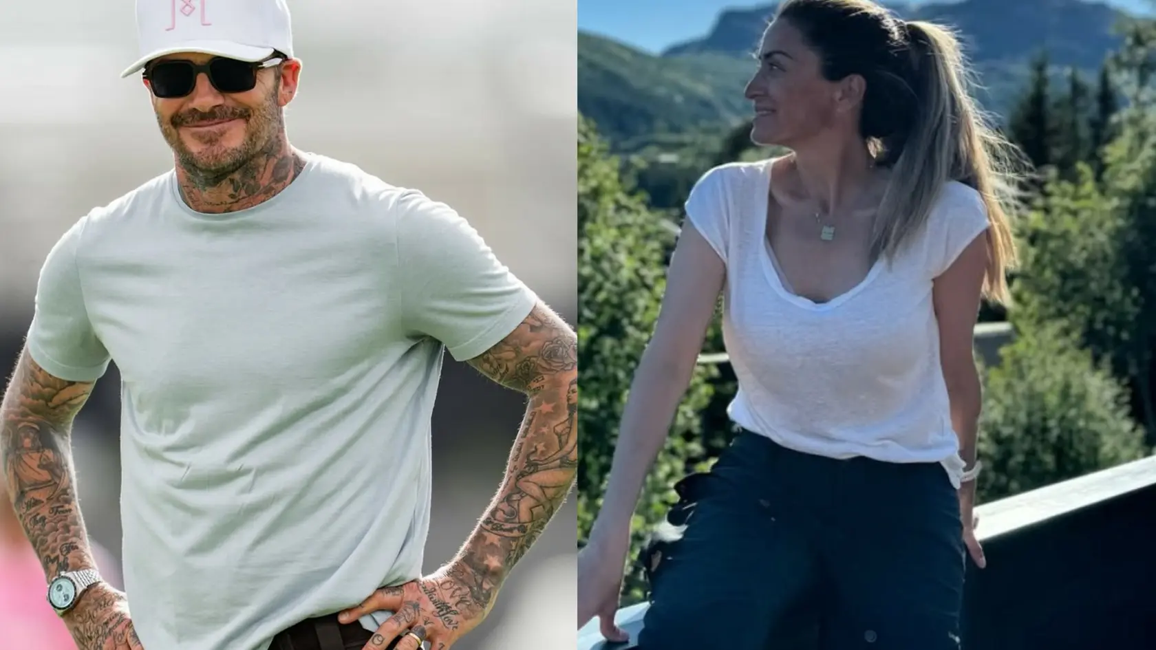 David Beckham a jeho údajná bývalá milenka Rebecca Loosová.