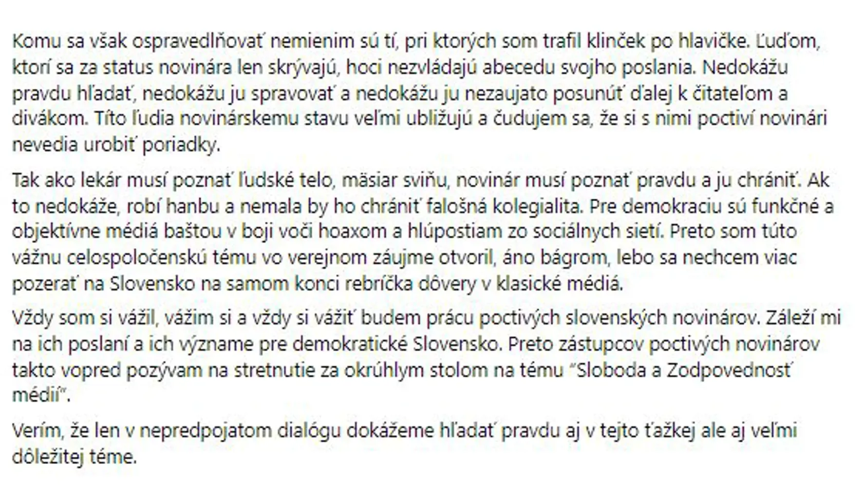 Ospravedlnenie šéfa OĽANO Igora Matoviča novinárom. Časť 2 z 2.