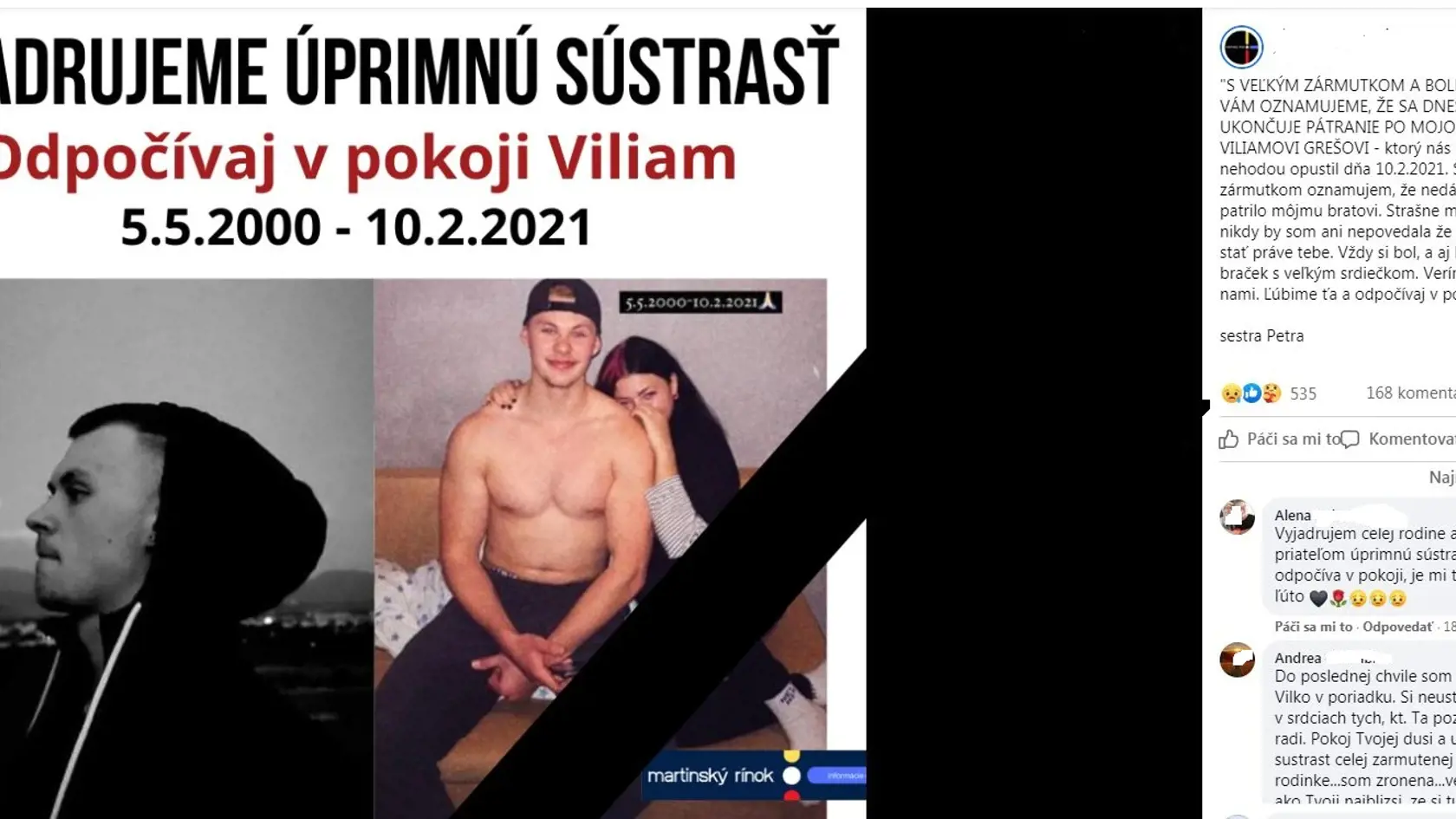 Smutný odkaz najbližších.