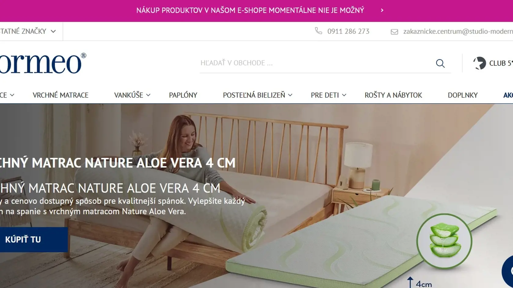 Web Dormeo je nedostupný.