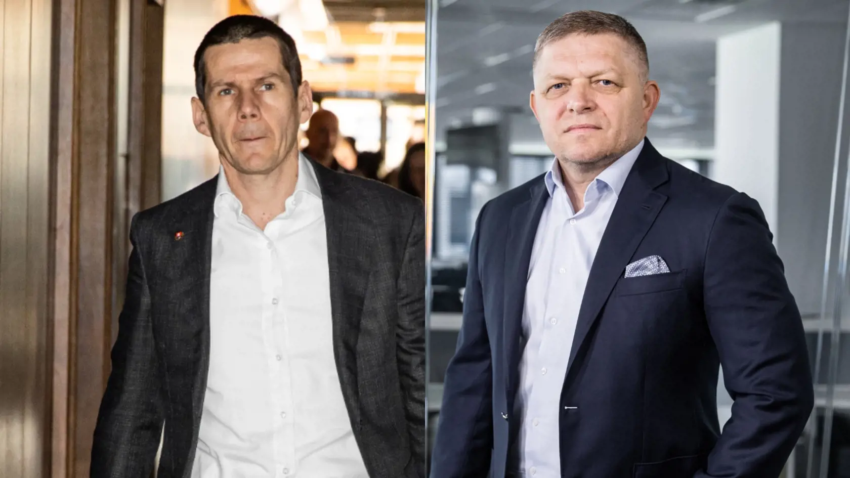 Policajný prezident Štefan Hamran (vľavo) sa ohradil proti mnohým slovám šéfa Smeru Roberta Fica (vpravo). Zverejnil pri tom aj analýzu vyšetrovateľa, ktorá Fica riadne nahnevala.