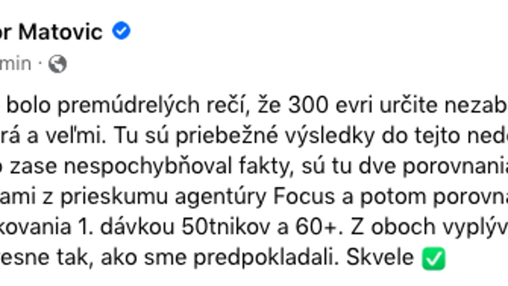 Matovič dokazuje, že 300-eurový poukaz pre seniorov za očkovanie je efektívny.