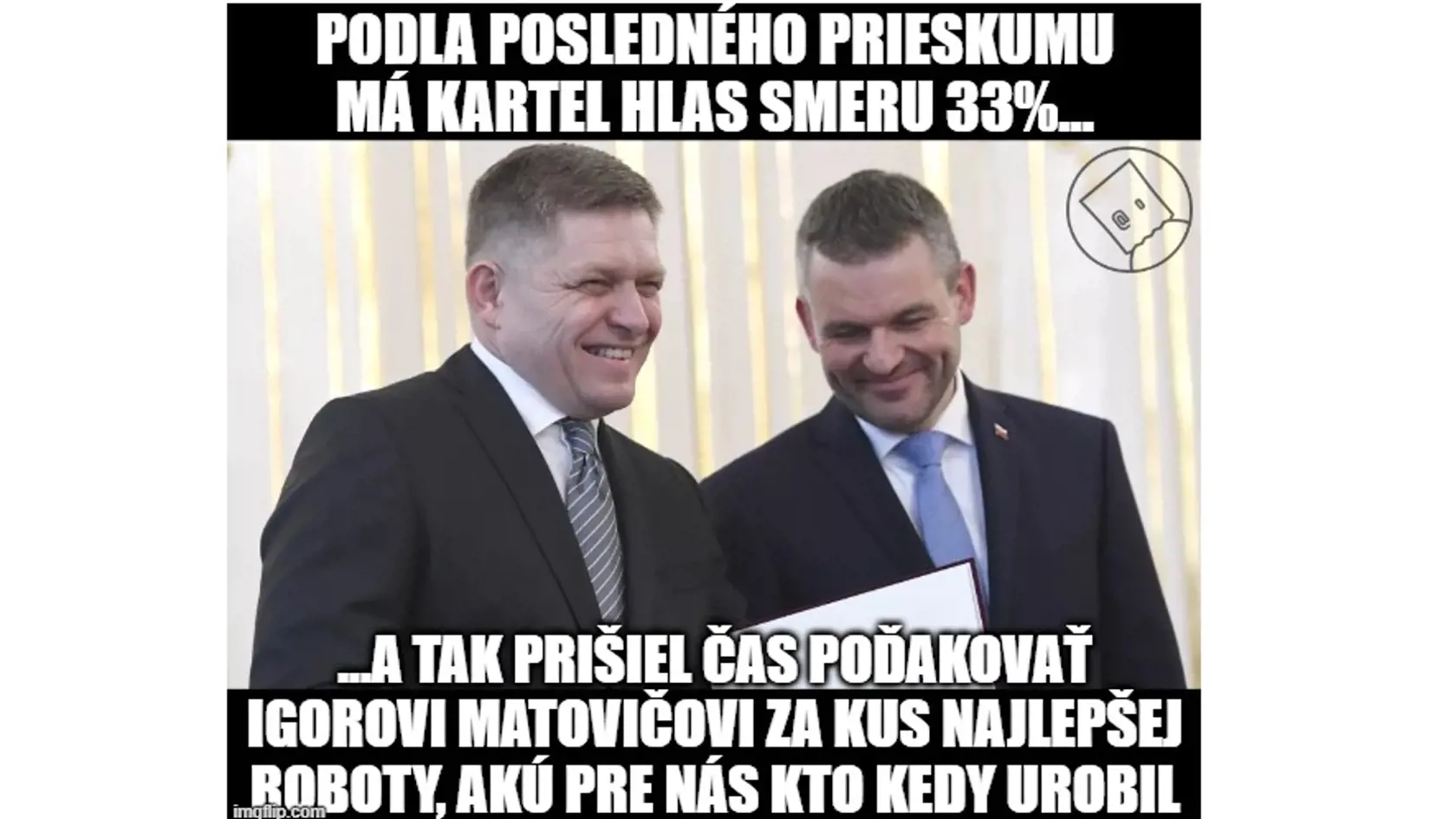 A takto sa podľa humoristov pozerajú na prácu Igora Matovič bývalí premiéri. Konkrétne šéf Smeru Robert Fico a predseda Hlasu Peter Pellegrini.