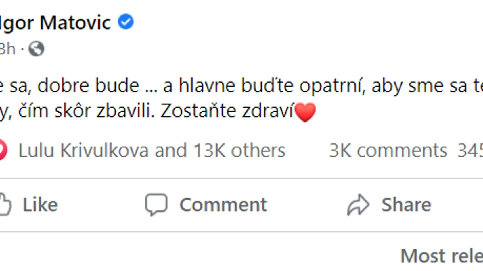 Premiér zutekal z prezidentského paláca, no nakoniec predsa len zverejnil status na sociálnej sieti.