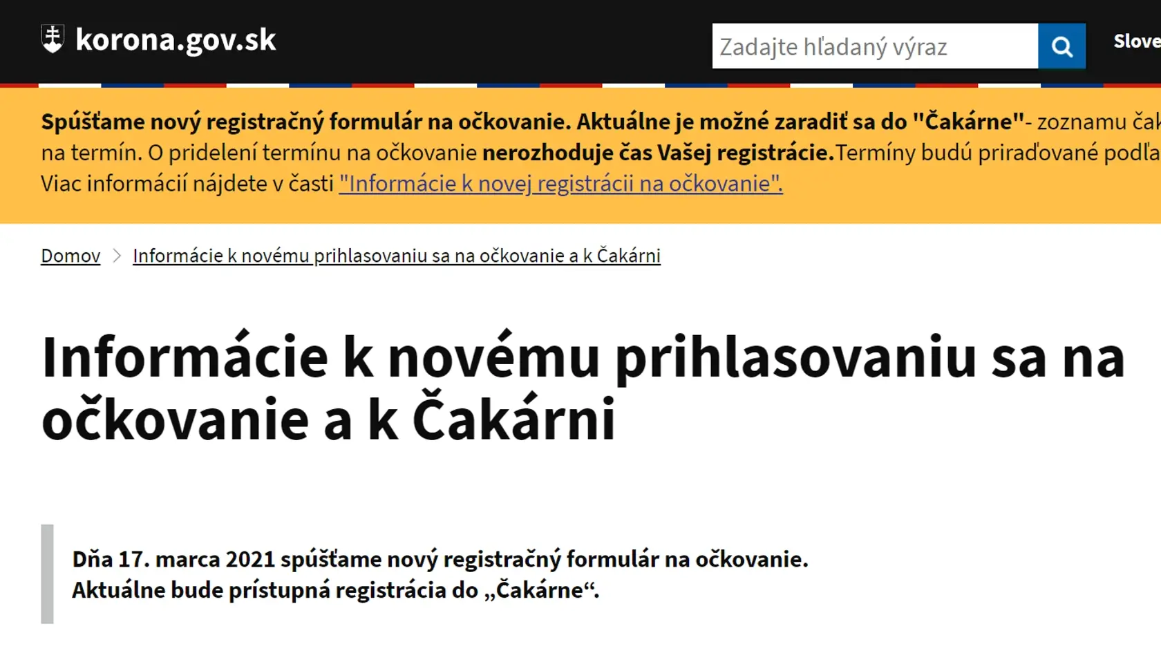 Nový systém prihlasovania na očkovanie spustili 17. marca. Hneď sa objavili problémy.