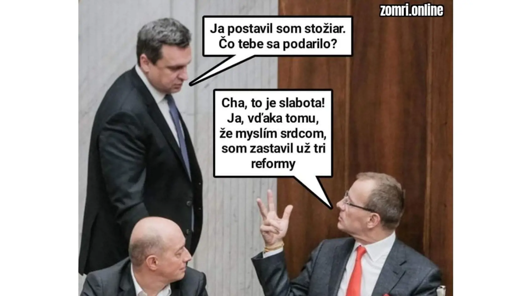 A takto sa vraj podľa humoristov baví bývalý predseda parlamentu Andrej Danko s tým súčasným Borisom Kollárom.
