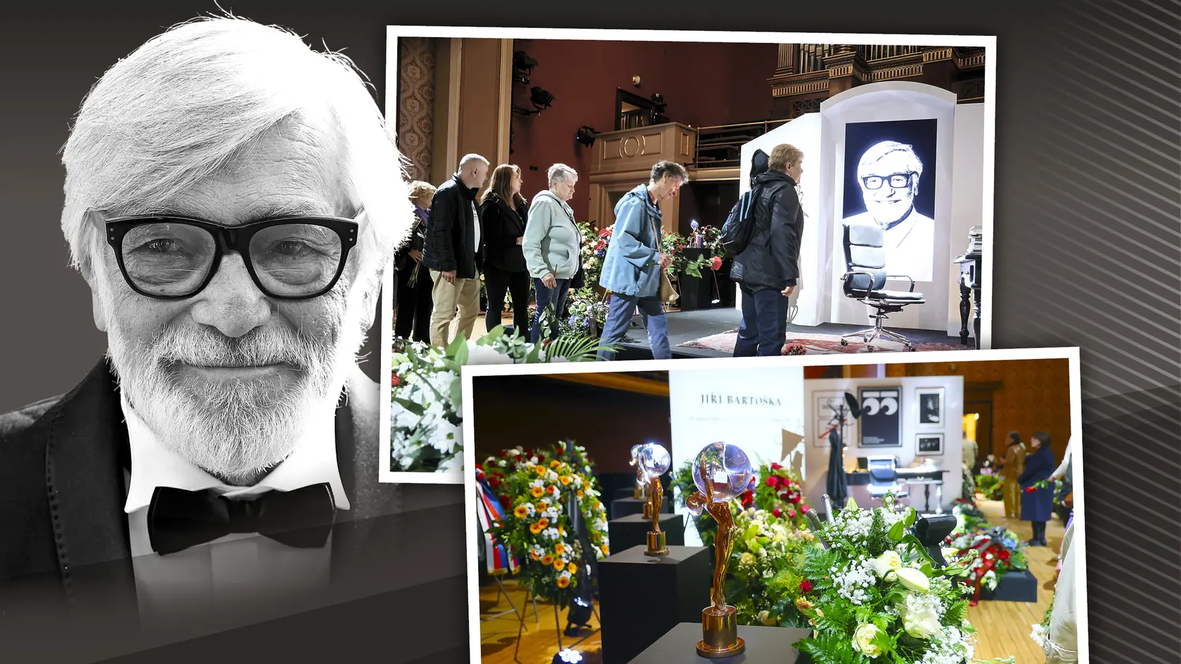 V pražskom Rudolfine sa naposledy lúčili so zosnulým hercom Jiřím Bartoškom († 78).