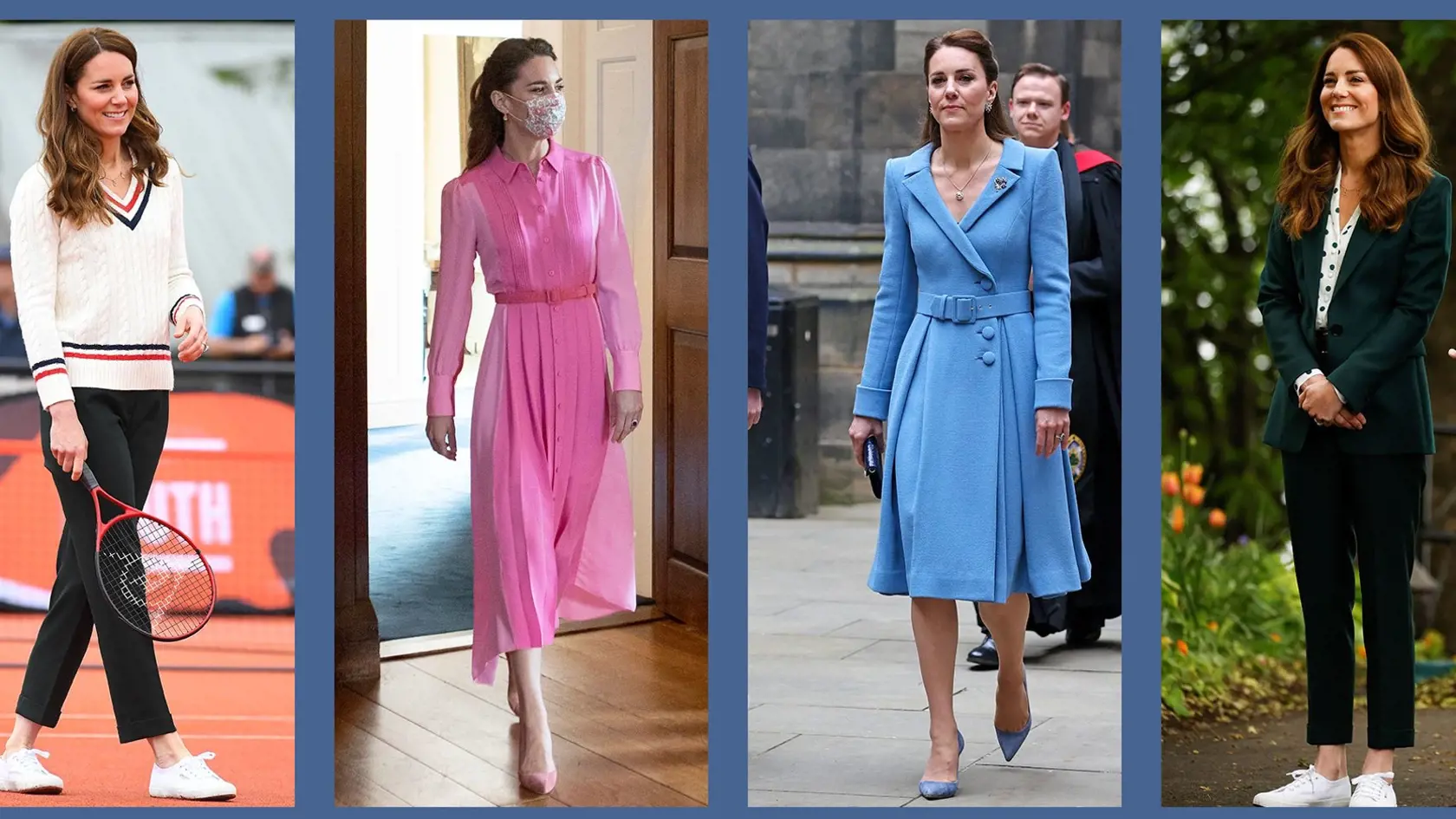 Vojvodkyňa Kate je známa vyberanými outfitmi, či už je elegantne alebo športovo oblečená.